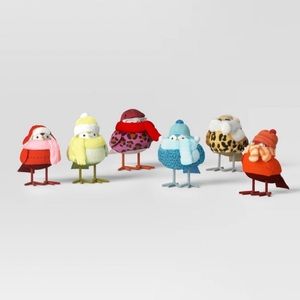 6pc Featherly Friends Fabric Bird Christmas
Figurine Set